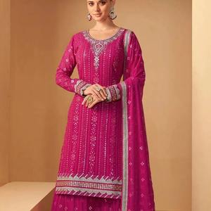 นักออกแบบล่าสุดปลอมเยอร์จัตต์เย็บปักถักร้อย KURTI-PLAZZO - Product Image 3