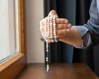 Tasbih Mala élégant et tendance en os poli, écologique, fait main, perles de prière islamiques pour la méditation et le culte, cadeau Tradebyd
