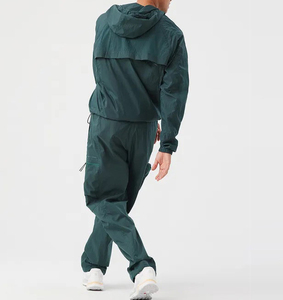 2025-26 OEM Custom Winter Plus Size Hooded Casual Solid Windbreaker Tracksuit Two Piece Set <b>Zip</b>-<b>Up</b> <b>Jacket</b> Breathable Quick Dry - Product Image 3