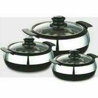 King international – Pot chaud isolé en acier inoxydable, Pot chaud pour aliments, Casserole en plastique, ensemble de 3