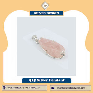 925 sólido Starling plata delicada colgante joyería con cuarzo rosa áspero estilo lindo anillo para hombre y accesorios de joyería para mujer - Product Image 4
