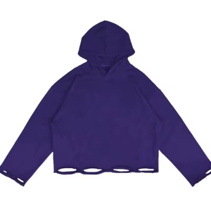 Vente flash : sweat-shirts à capuche vintage en molleton français 100% coton, poids lourd 420 g/m², style streetwear d'hiver, ourlet brut coupé - Product Image 4