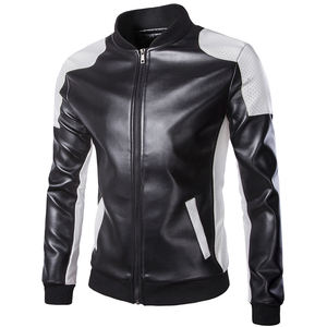 Gran oferta, chaqueta de cuero blanco y negro estilo callejero para hombre, chaqueta de moto de invierno XS hecha a medida, cremallera, práctica de moda - Product Image 1