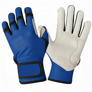 Gants de frappe de baseball en cuir de cabretta souple, couleur brun clair, manchette courte, gants de frappe de baseball et de softball - Product Image 5