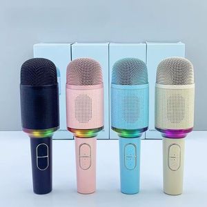 Micrófono Led H9, micrófono portátil rosa con Bluetooth, Karaoke inalámbrico, canto con luces Rgb para teléfono Universal - Product Image 6