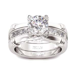 Ensemble de bagues interchangeables en argent sterling Jeulia - Coupe ronde - Occasion mariage - Product Image 2