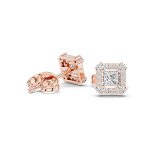 Pendientes de Diamante de Laboratorio de 0.43 CT, Corte Princesa, Claridad VVS-VS EF, Disponibles en Oro de 18KT, 14KT, 10KT y Plata 925, Color Rosa - Product Image 5