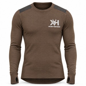 Hunting Heavyweight <b>Merino</b> Long-sleeve Expedition <b>Base</b> <b>Layer</b> Top 260GSM Custom OEM Wholesale - Product Image 1