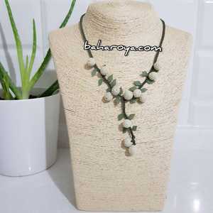 Colliers de perles İğne Oyası İnci Kolye Krem - Product Image 1