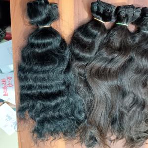 Vente en gros d'extensions de cheveux humains vierges indiens droites et afro vagues brutes non transformées de haute qualité style vague profonde en vrac 100% - Product Image 6