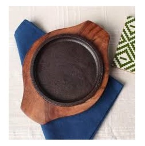 Profesional restaurante estilo clásico Sizzler plato hierro boda fiesta tamaño personalizado venta al por mayor Sizzling plato de madera - Product Image 1