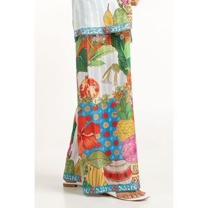 ชุดเซ็ตผ้าชีฟองพิมพ์ลายโดบี้สไตล์โบฮีเมียนสำหรับผู้หญิง สำหรับฤดูใบไม้ผลิ/ฤดูร้อน เสื้อทรงหลวมและกางเกงไซส์ XS ชุดแฟชั่นทันสมัยเนื้อผ้าหลากหลาย - Product Image 3