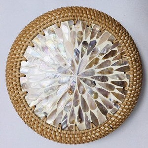 ผู้ผลิตขายส่งหวายธรรมชาติกับแม่ของเครื่องประดับมุกกล่องเก็บหวายกล่องที่มี Capiz เปลือกฝาทำด้วยมือ - Product Image 3