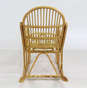 Fauteuil à bascule minimaliste en rotin poli Moriah Honey, design démontable, pour salon, salle à manger, balcon, hôtel, parc - Product Image 5