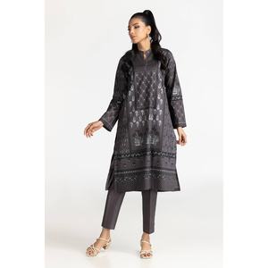 Conjunto de Camisa y Pantalón de Lana Gris Casual para Mujer, con Estampado de Bloques, Top con Capucha Bordado, Largo por Encima de la Rodilla, Ropa Deportiva y de Oficina - Product Image 1