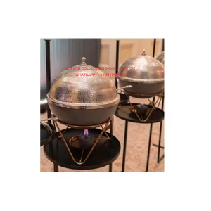 Ensemble de chauffe-plats en acier inoxydable avec finitions argentées. - Product Image 5