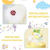 Panier de Pâques dansant chantant jouets jouets de canard ailes battantes secouant le corps, canard musical animal en peluche drôle jouet de Pâques