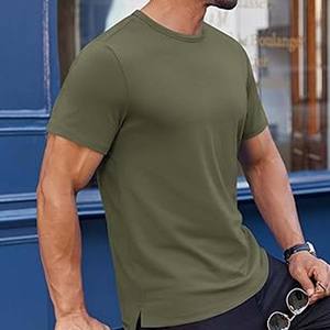 88% poliéster 12% Spandex hombres activo secado rápido Camisetas cuello redondo - Product Image 6