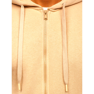 100% Cotton Fleece Breathable Windproof Sportswear Winter Zipper-up Hoodie Adjustable <b>String</b> Chest Pocket Embossed Logo 3D Print - Product Image 5