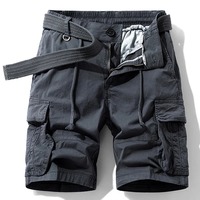 Short Cargo en Coton pour Homme, Classique, Décontracté, Multi-poches, Tactique, Taille Élastique