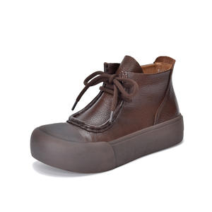 Bottes pour femmes à lacets avant, style semelle épaisse, bottes décontractées pour femmes, fermeture éclair intérieure, bottines pour femmes, chaussures à semelle discrète - Product Image 4