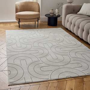 Alfombra Geométrica Carmel Crema-Beige de The Rugs, Modelo 6070, Juego de 80X150 cm - Product Image 4
