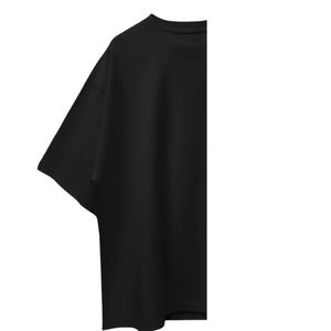 T-shirt décontracté pour homme de grande taille, logo personnalisable de haute qualité, couleur noire, 220 g/m², 100 % coton biologique respirant - Product Image 2