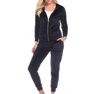 Nouveauté Survêtement en velours de haute qualité pour femmes, confortable, style décontracté, logo personnalisé, couleur, respirant, hauts longs, motif uni - Product Image 1