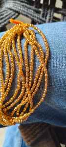 Perles de verre dorées pour la fabrication de bijoux, perles rondes texturées décoratives, boîte de perles artisanales en conifère - Product Image 5