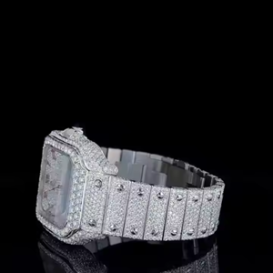 Correa de acero inoxidable VVS Moissanite Diamante tachonado automático hecho a mano relojes de pulsera para hombres disponibles a los mejores precios - Product Image 6