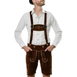 하이 퀄리티 낮은 MOQ 바바리안 Lederhosen 남성 반바지 판매 2024 뜨거운 판매 하이 퀄리티 바바리안 Lederhosen 반바지 소년