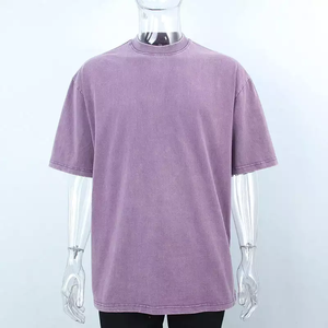 T-shirt vintage personnalisé délavé à l'acide pour hommes ample et surdimensionné 100% coton polyester/coton mélangé - Product Image 3