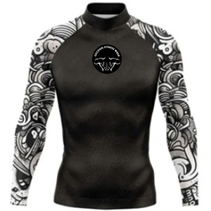 ชุดรัดรูปแขนยาวพิมพ์ลายสำหรับผู้ชาย ระบายอากาศได้ดี เป็นมิตรกับสิ่งแวดล้อม แห้งเร็ว ป้องกันแสงแดด UPF50+ ชุดว่ายน้ำลายพรางสำหรับกิจกรรมกลางแจ้ง - Product Image 5