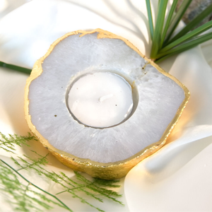 Bougeoir en pierre d'agate chaud et élégant fait à la main porte-lumière de thé décor de pierre naturelle de luxe pour bougie de pierre de maison de noël - Product Image 4