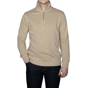 Pull-over en polaire personnalisé Sweat-shirt à fermeture éclair pour hommes 100% sweat-shirts à fermeture éclair en coton biologique Sweat-shirt à fermeture éclair écologique - Product Image 2