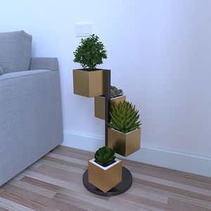 Meilleure vente support de plante en métal en forme d'escalier moderne à quatre niveaux unique décoration intérieure et extérieure à bas prix - Product Image 5