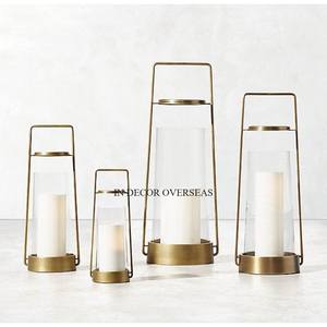 Juego de 3 luces decorativas para boda, candelabro de India con aspecto elegante y chapado en oro y vidrio de alta demanda - Product Image 6