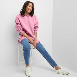 Sudadera con Capucha Extra Grande para Mujer, Forrada de Felpa, de Algodón, Holgada, Estilo Cuadrado, Talla Grande, Ecológica, Ropa Urbana - Product Image 2