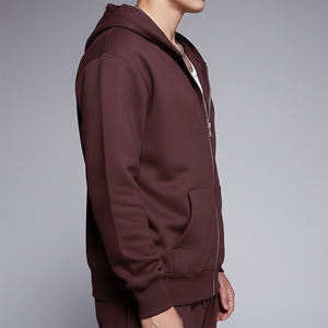 Sweat-shirts à capuche surdimensionnés en coton 100% de haute qualité pour hommes, lavés à la pierre, avec logo brodé personnalisé, style streetwear, fermeture éclair, coupe ample - Product Image 5