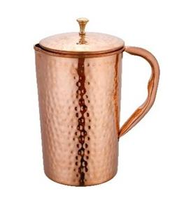 Toxin Free Solid Copper Customized Color/Size/Logo Eco-Friendly Biodegradable Drinkware Water Pitcher with Lid - Product Image 3