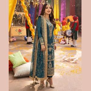 WS INTERNATIONAL jolie robe de mariée Costume en soie ethnique Vente à chaud Robe droite de créateur Salwar Kameez du Pakistan et de l'Inde - Product Image 5