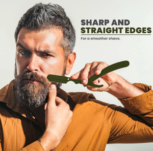 Anaif มีดโกนมืออาชีพสำหรับช่างตัดผม, 100% มีดโกนแบบตรงขอบสแตนเลสพร้อมใบมีดแพ็ค100สำหรับกำจัดขน - Product Image 6