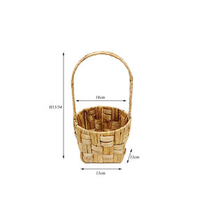 Artex Dong ตะกร้าปิคนิคสานทรงกลมขนาดเล็กเป็นมิตรต่อสิ่งแวดล้อมพร้อมที่จับสำหรับผักตบชวาธรรมชาติ - Product Image 1