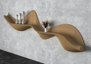 Arte Mural Ondulado Art Deco, Decoración de Madera y Estante con Archivos Digitales de Corte CNC, Hecho a Mano, Regalo de Cumpleaños Moderno - Product Image 4