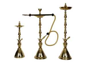 Cachimbas de Latón Macizo Tipo Curvo de Lujo Farida Platinum con Grabado Profundo a Mano y Técnica de Laca, Hechas a Medida - Product Image 4