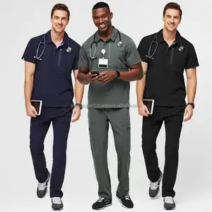 Custom Polyester Rayon Spandex Stretch Scrubs Uniforms Sets Medical Scrubs Made By Star Figure Enterprises ( PayPal Verified )