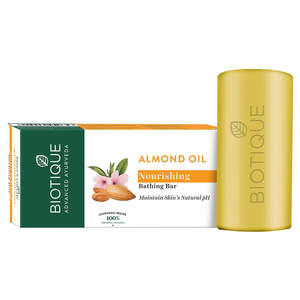 Biotique Almond Oil Nourishing Bar <b>Soap</b> Solid Moisturizing & Whitening for All Skin Types 150g - Product Image 1