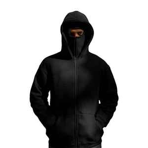 Sweat-shirt à capuche avec masque intégré, conçu pour le confort et la protection, avec un matériau doux et un design streetwear tendance. - Product Image 1