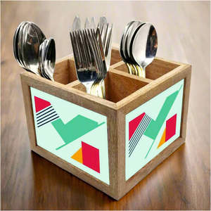 Élégant classique en bois imprimé à un étage porte-cuillère Type de support vaisselle organisateur de cuisine pour l'utilisation de la vaisselle - Product Image 2