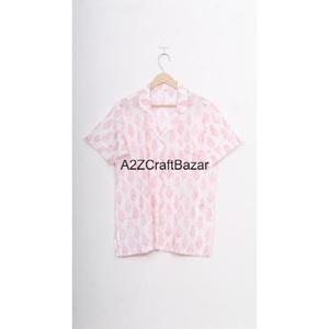 Floral Design Summer Short Sleeve Non Woven Printed 100% Cotton Soft Breathable Quick Dry Vintage Casual Sleepwear Daily Wear - Product Image 1
